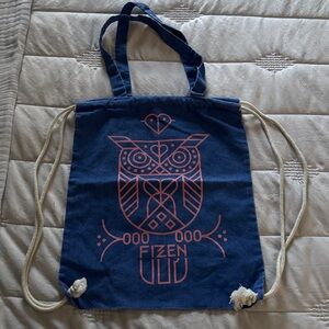 Reusable Owl Print Drawstring Bag